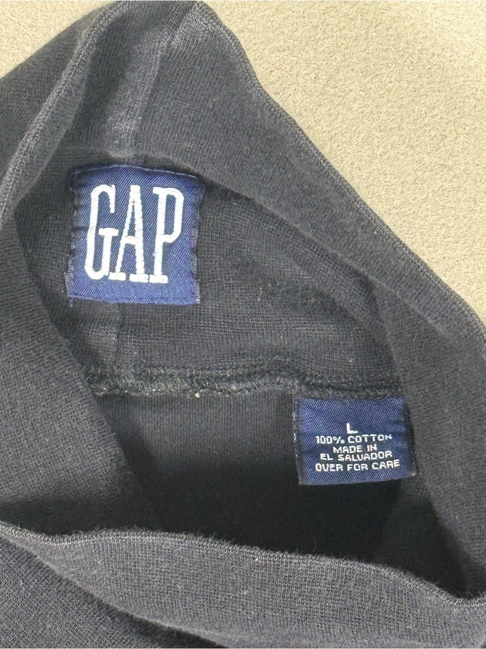 Vintage GAP Large Black Cotton Turtleneck - Picture 2 of 3